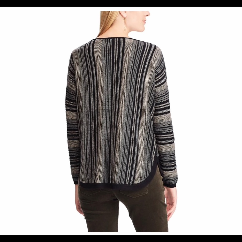 CHAPS Women’s Striped Black Sweater XXL NWT - Picture 2 of 3